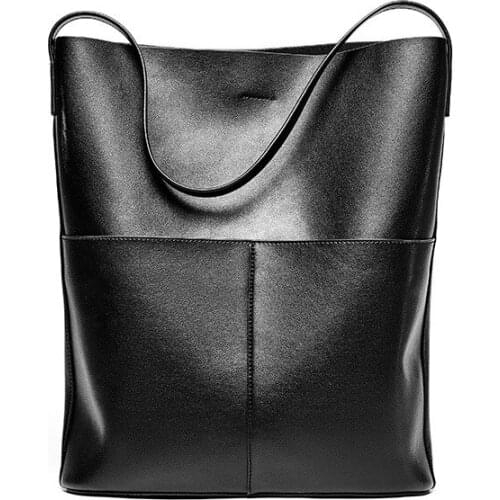 Real Genuine leather shoulder bags female handbags for women New designer luxury tote top handle large high quality shopping bag