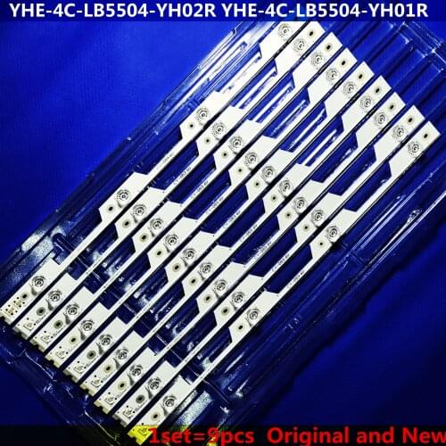 LED Backlight Strip（9pcs） for TCL 55UP130 55UP120 55D2900 THOMSON 55UC6406 YHE-4C-LB5504-YH02R YHE-4C-LB5504-YH01R