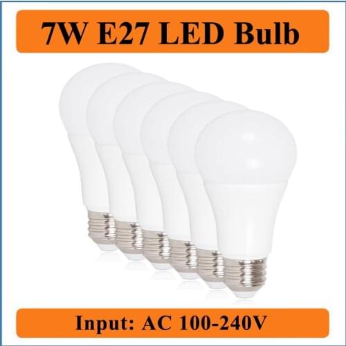 7W E27 LED Bulbs Lamps Input AC100-240V LED Light Bulb Bubble Lamp Spotlight Globel Led Lights for Home Cold White