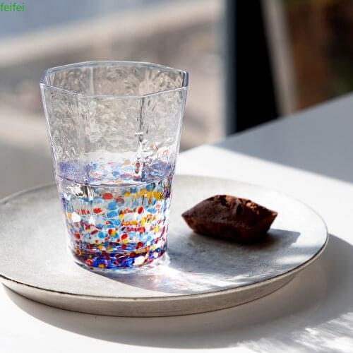 Unique Drinking Creative Glass Cup Nordic Heat Resistant Stippling Glass Hand Painted Copas Champagne Daily Necessities EF50GC
