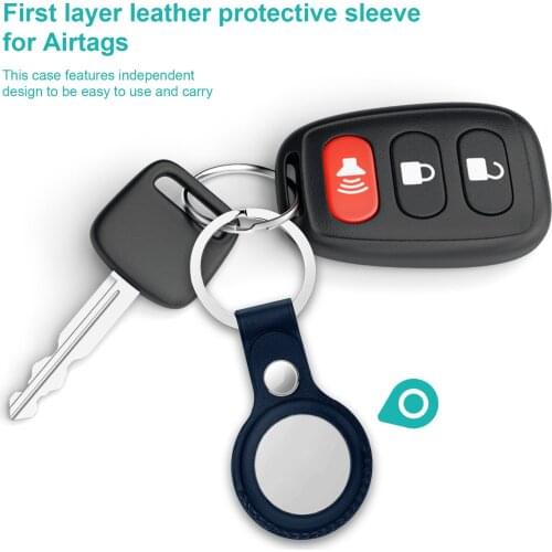 Protective Cover PU Leather Case Location Tracker Protector for AirTags Tracker