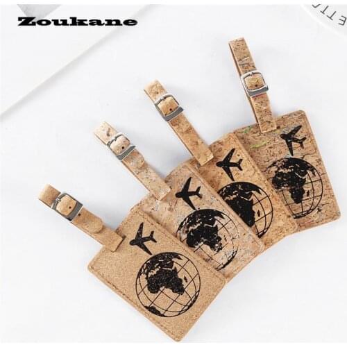 Zoukane Earth Suitcase Leather Luggage Tag Label Bag Pendant Handbag Travel Accessories Name ID Address Tags LT06
