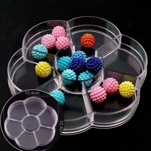 1 Pc Clear Plum Box Plastic Storage 7 Grid Compartments DIY Tool Nail Art Jewelry Accessory Stones Crafts Case Container