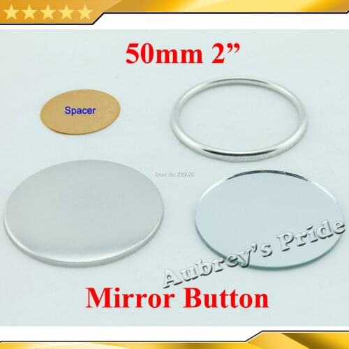 2" 50mm 100 Sets Mirror Badge Button Supply Materials for NEW Professional Badge Button Maker