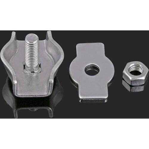 304 stainless steel wire rope chuck fastening chuck single clip double brake wire chuck wire rope card 2Pcs