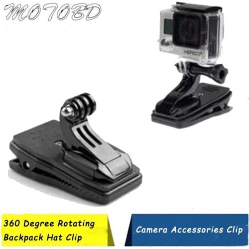 360 Degree Rotation Backpack Hat Quick Clip Clamp Mount + J-hook Buckle Base for Hero 7/6/5/4/3/3+/2/1 SJCAM XiaomiYi