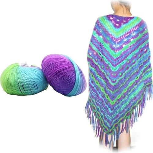 6Pcs/Pack Fancy Rainbow Yarn For Knitting Chunky Hand-Woven Colorful Knitting Scores 100% Cotton Yarn Crochet Thread 300g