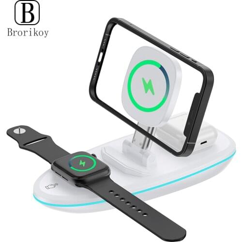 15W Qi 3 in 1 Wireless Charger Wireless Charging Stand For iPhone 12 11 Pro Xs Xr X Max 8+ for Apple Watch Series5 4 3 2 Airpods