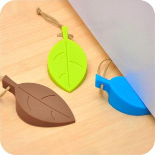 Safety Baby Silicone Door Holders Leaf Style Children Anti-Pinch Security Card Home Decor Hanging Door Stopper Cute 4 Colors