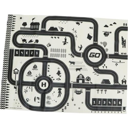 Large City Road Traffic System Playmat Activity Play Mat Carpet Educational Toy for Playing Cars & Train Track Playroom Fun