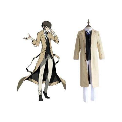 Bungo chiens errants arme agence de dtective Osamu Dazai Cosplay Trench Coat Costume pantalon gilet littraire chiens errants Cos