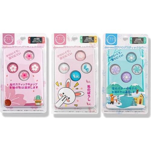 Girl Sakura Snow Flower Nintend Thumb Stick Grip Cap Joystick Cover For Nintendo Switch Lite Joy-con Controller Thumbstick Case