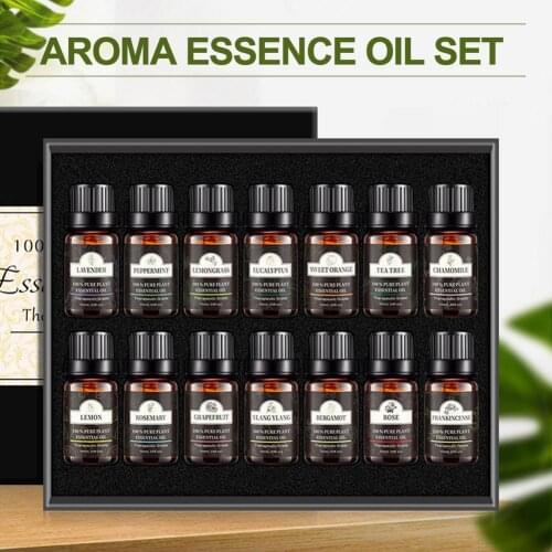 6/14pcs 10ML Lavender Essential Oil Diffuser Pure Essential Oils Rose Eucalyptus Jasmine Vanilla Mint Tea Tree Aroma Oil