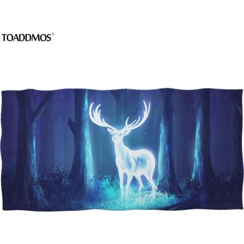 TOADDMOS Starry Sky Deer Design Bath Towel Soft Washcloth Facecloth for Kid Adult Beach Towel Hair Quick Dry Towel toalla playa