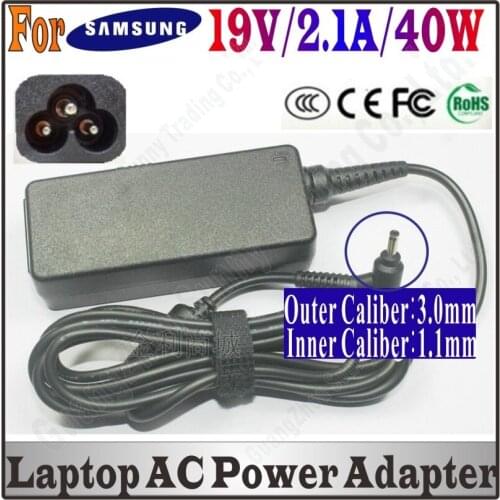 DHL Shipping, NEW Brand 19V 2.1A 3.0mm*1.1mm 40W AC Adapter Charger For samsung XE500C21,XE500C21-A01US,XE500C21A01US NP900X1A