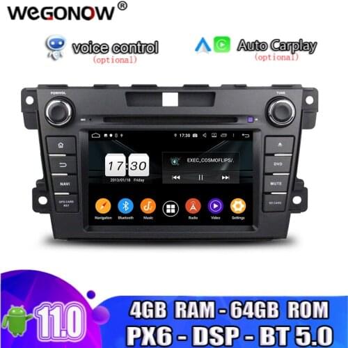 DSP Android 10.0 4GB RAM 64GB 8core Car DVD Player GPS Map RDS Radio wifi 4G LTE Bluetooth 5.0 For Mazda CX-7 CX7 CX 7 2012 2013