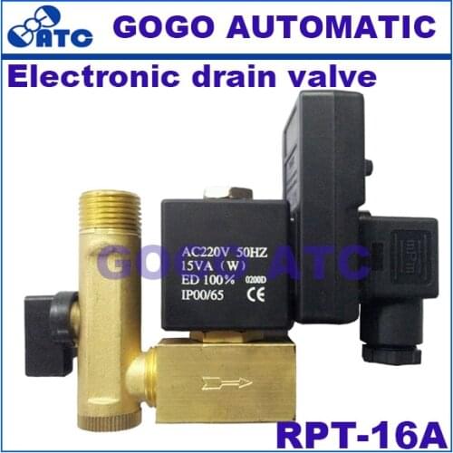 Electronic drain valve RPT-16A 4 point copper Electronic timing drain Automatic Electromagnetic valve air compressor accessories