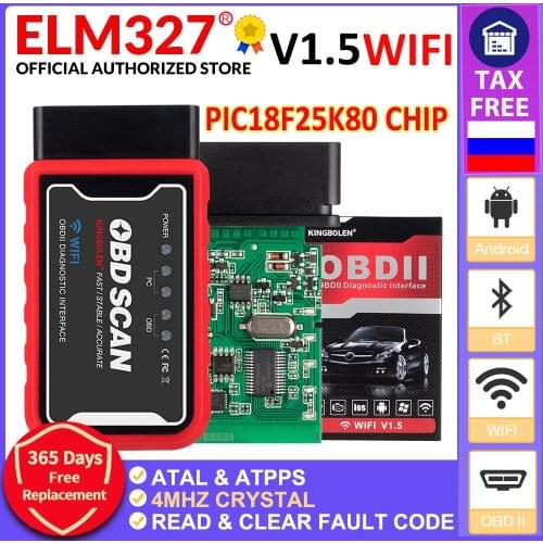 ELM327 WiFi V1.5 PIC25K80 Chip OBDII Diagnostic Tool IPhone/Android ELM 327 V 1.5 ICAR2 OBDSCAN Scanner Code Reader