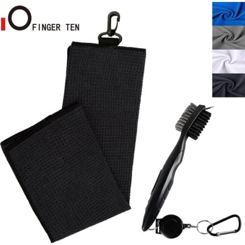 Hot Sale Premium Golf Towels Microfiber with Golf Club Cleaning Brush Cleaner Tool Kit Retractable Extension Cord and Clip