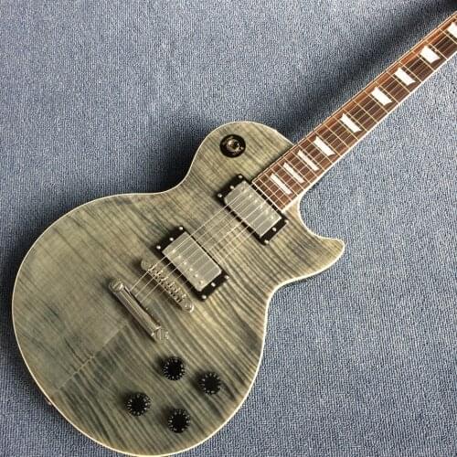 Rosewood fingerboard electric guitar, Grey burst maple top, Solid mahogany body electric guitar, Free shipping