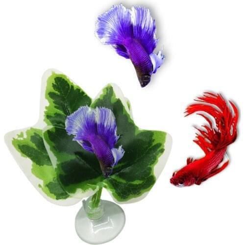 Artificial Aquarium Landscape Leaf Decoration Betta Fish Rest Spawning Ornamental Plant Betta Fish Play Relax Hide Leaf Hammock