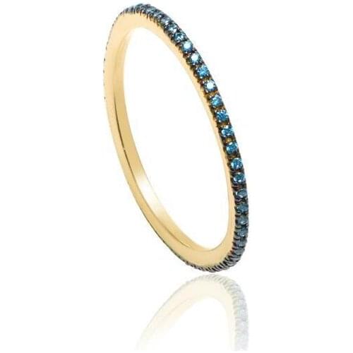 Blue Cubic Zirconia Fine Ring