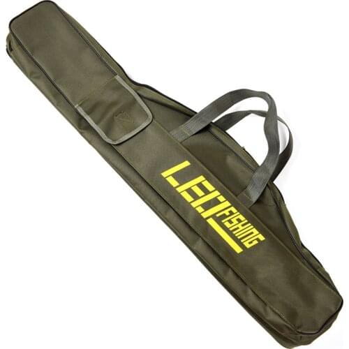 LEO Double Layer Canvas Fishing Bag 100cm 150cm Portable Folding Fishing Rod Bag Fishing Tackle Carrier Bag