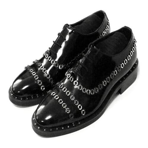 New formal handmade men shoes black metal wedding shoes for men classics lace up genuine leather dress shoes fashion oxfords