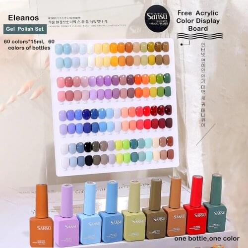 Eleanos 60 Colors Gel Polish Set Color Gel Polish 60 Different Bottles For Nail Art Design Whole Set Nail Gel Learner Kit