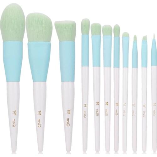 MSQ 11pcs Makeup Brushes Set Pro Powder Foundation Eyeshadow Make Up Brushes Kit pincel maquiagem Make Up Tool With Cloth Pouch