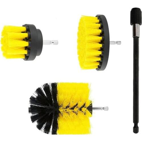 4pcs/set Drill Brush Attachment Kit 2 3.5 4 inch Brushes for Bathroom Bathtub Shower Tile Porcelain