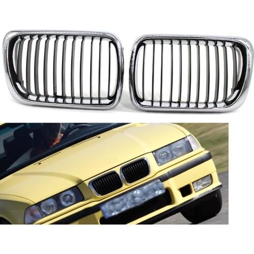 Half Chrome Front Grille for BMW E36 3 Series M3 1997-1999 Grill 1998