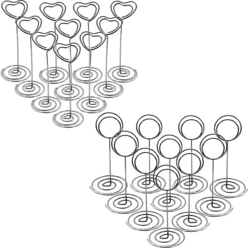 New 20Pcs Place Card Holders Metal Table Number Holders Name Card Holders Memo Clip for Wedding Party Office Desk