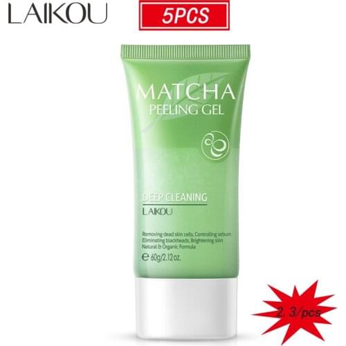 5pcs Matcha Exfoliating Peeling Gel Facial Scrub Moisturizing Whitening Scrubs Dead Skin Removal Gel Skin Care