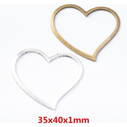 35 pieces of retro metal zinc alloy love pendant for DIY handmade jewelry necklace making 7933