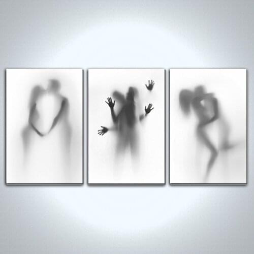 Nordic Sexy Men and Women Kissing Minimalist Frameless Decoration Canvas Painting Living Room Background Hanging Wall Canvas