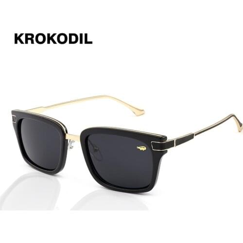 Krokodil New Luxury Brand Designer Ladies Square Sunglasses Women Men Metal Temple Mirror Sun Glasses For Female 6657