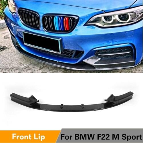 Front Bumper Lip Spoiler Splitters for BMW 2 Series 220i 230i 235i 228i F22 M Sport 2Door 2014 - 2017 Carbon Fiber / FRP Black