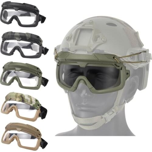 Tactical Airsoft Paintball Goggles Windproof Anti fog CS Wargame Protection Goggles Fits for Tactical Helmet