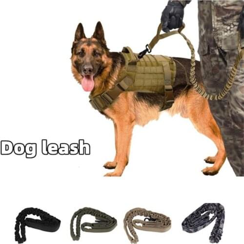 Tactical Bungee Dog Leash Nylon Quick Release Pet Cat Dogs Leash 2 Handle Elastic Leads Rope Military For Dog Training Leashes