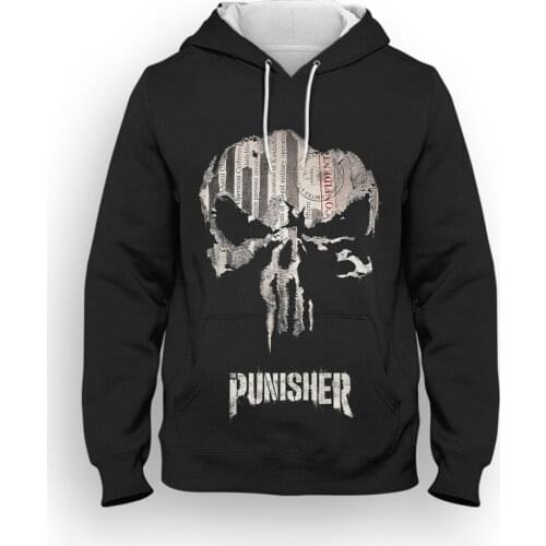 Punisher Marvel 3D Print Mens Clothing Casual Spring Long Sleeve Womens Hoodies Streetwear Cool Children Sweatshirts