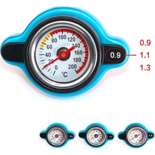 Car Motorcycle Styling Thermo Radiator Cap Tank Cover Water Temperature Gauge with Utility Safe 0.9 Bar/ 1.1 Bar/1.3 Bar