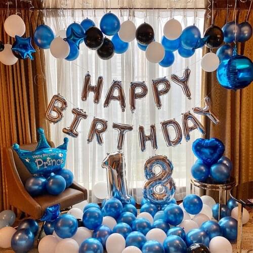 Happy Birthday Party Decoration Balloon Blue Wedding Valentine Day Confession Proposal Event Decoration Blue Birthday Decoration