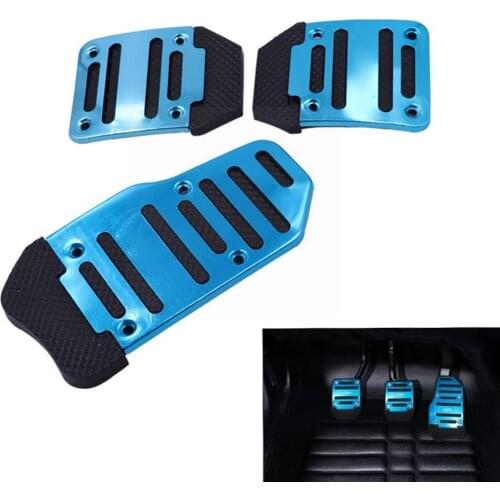 Universal Aluminum Manual Transmission 3 pcs Non-Slip Red/Blue/Silver Cover Kit car Set Pedal Car styling Pedali I4N1