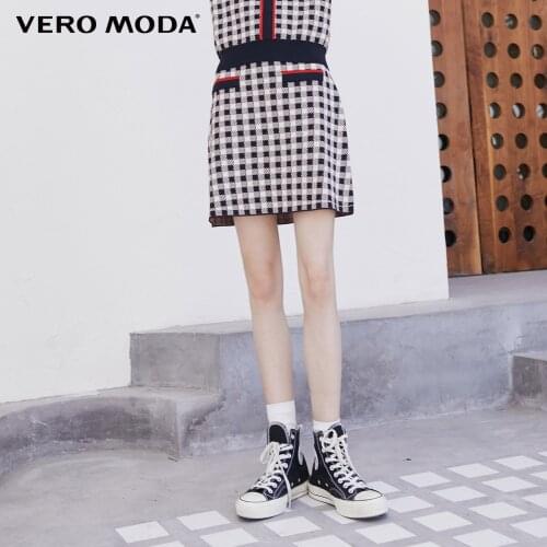 Vero Moda Women Vintage Plaid Knitted Skirt | 32031J006