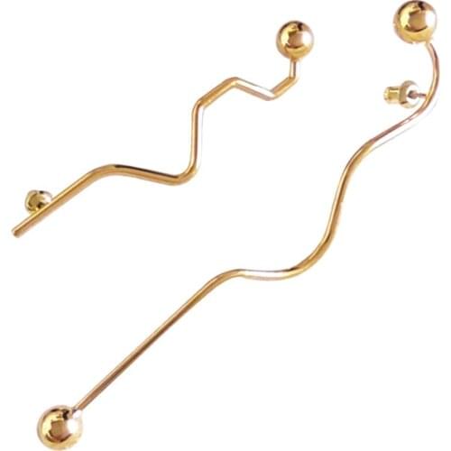 Asymmetrical earrings female European and American cold wind long earrings niche simple retro earrings design temperament