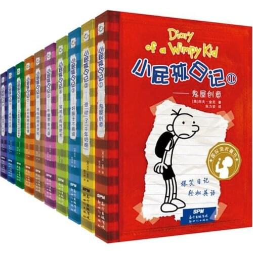 1-10 Bilingual Comic Books of Diary of A Wimpy Kid Simplified Chinese and English Books for Children/ Kids Paperback