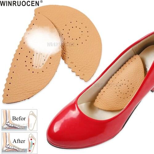 1Pair Professional Arch Orthotic Support Insole Foot Plate Flatfoot Corrector Shoe Cushion Foot Care Insert Insoles Cowhide
