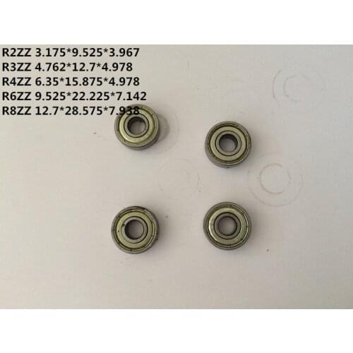 2-10pcs R2ZZ 3.175*9.525*3.967 R3ZZ 4.762*12.7*4.978 R4ZZ R6ZZ R8ZZ Inch Bearing Metal Sealed Bearing Ball Bearings