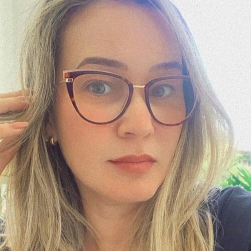 2021 Eyeglasses Fashion Transparent Cat Eye Glasses Frames For Women Blue Leopard Sexy Spectacles Anti Blue Light Glasses